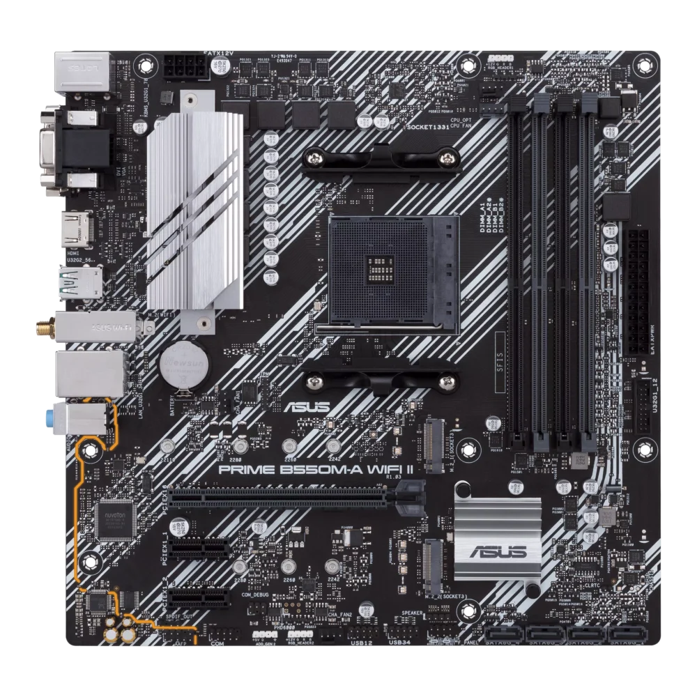ASUS - Tarjeta Madre Micro-ATX PRIME B550M-A WIFI II, S-AM4, AMD B550, HDMI, 128GB DDR4 para AMD
