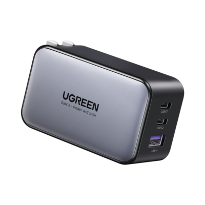 UGREEN - Cargador de 65W serie Nexode, 3 Puertos de Carga Rápida, 2 USB-C, 1 USB-A, Tecnología GaN II