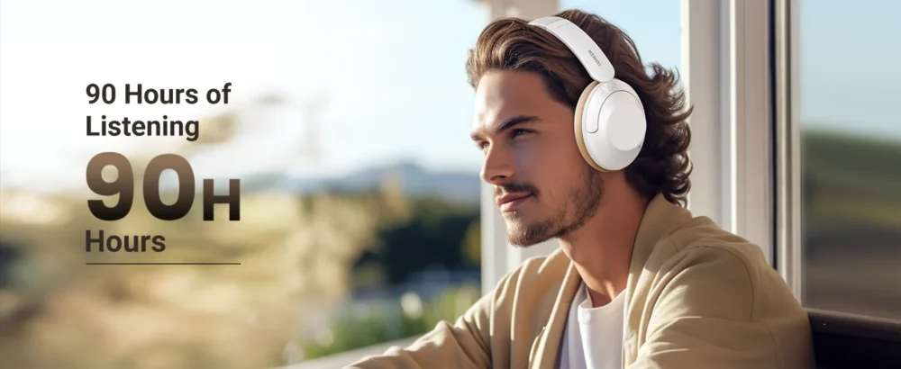 UGREEN - Audífonos Inalámbricos, HiTune Max5, Bluetooth, 3.5mm, Sonido Hi-Res, Cancelación Activa de Ruido (ANC) de hasta 43dB. Color Beige. - Image 3