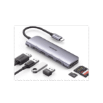UGREEN - HUB USB-C (Docking Station) 6 en 1, HDMI 4K@30Hz, 3 Puertos USB 3.0, Lector Tarjeta SD + Micro SD (TF).