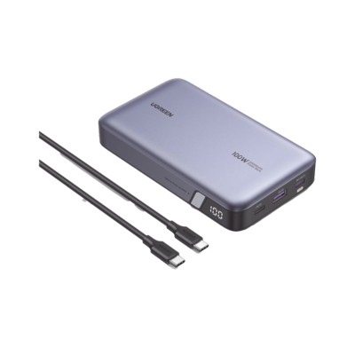 UGREEN - Power Bank de 20000mAh, 3 Salidas 100W Max, USB-A + 2 USB-C