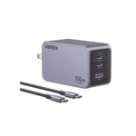 UGREEN - Nexode Pro 100W Cargador Tipo C con Cable 1.5M,3 Puertos Carga Rápida Compatible con MacBook Pro/Air, DELL XPS, iPad Pro, iPhone 16 15, Galaxy S24 y Más