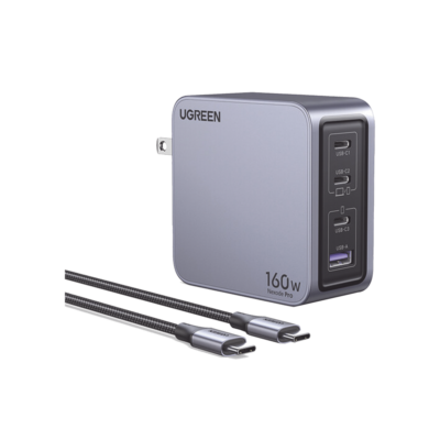 UGREEN - Cargador de 160W serie Nexode Pro, 4 Puertos de Carga Rápida, 3 USB-C, 1 USB-A