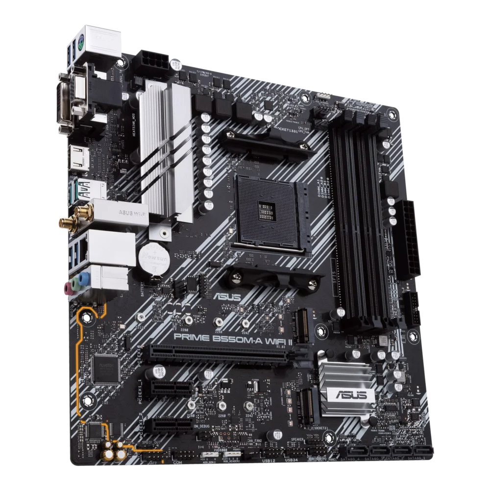 ASUS - Tarjeta Madre Micro-ATX PRIME B550M-A WIFI II, S-AM4, AMD B550, HDMI, 128GB DDR4 para AMD - Image 2