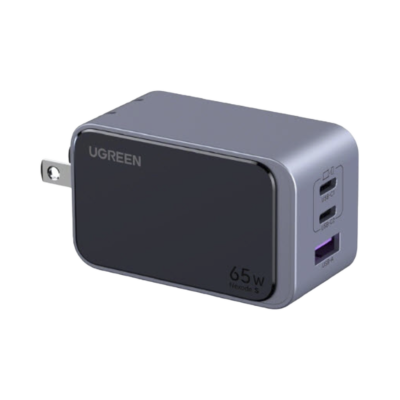 UGREEN - Cargador de 65W serie Nexode S, 3 Puertos de Carga Rápida, 2 USB-C, 1 USB-A, Tecnología GaN II