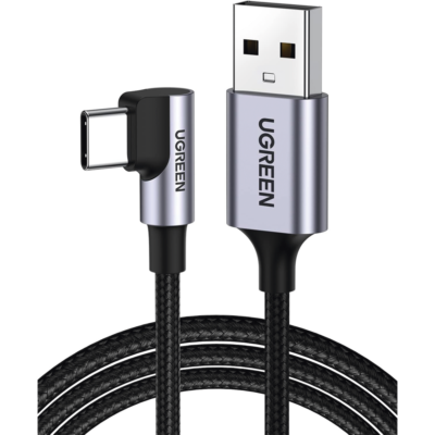 UGREEN - Cable USB-A a USB-C, Longitud 2m, Angulo 90°, Carga Rápida hasta 60W 480 Mbps