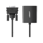 UGREEN - Adaptador de video VGA(Entrada)-HDMI(Salida) Resolución de 1080P@60Hz, Puerto Estéreo de 3.5 mm, Plug and Play, Longitud del Cable 15 cm, Incluye Cable de Alimentacion USB