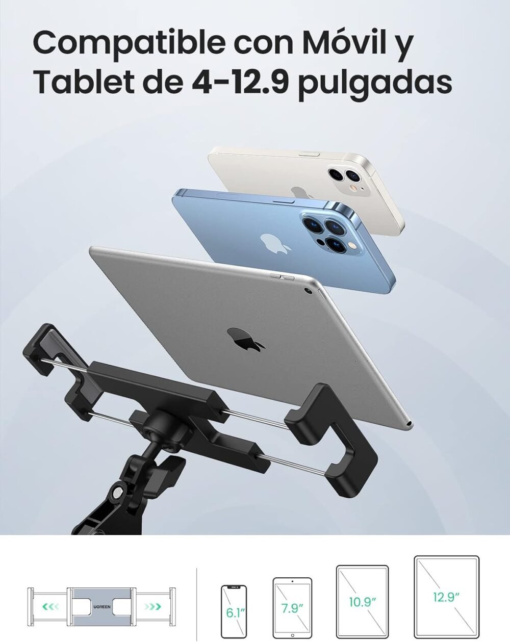 UGREEN - Soporte para Tableta con Brazo tipo Perezoso, Brazo Ajustable y Cabezal de 360°. - Image 2