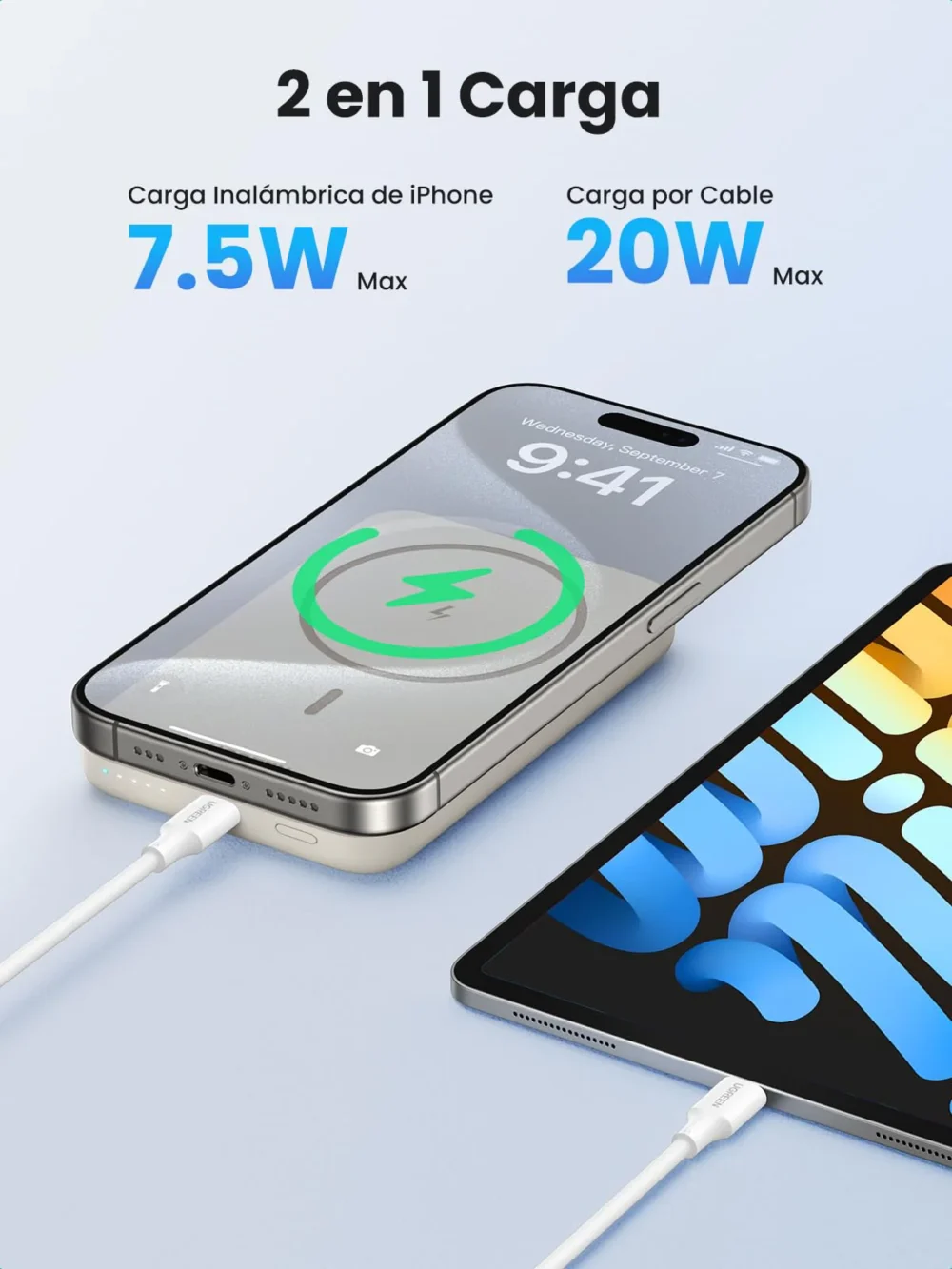 UGREEN - Power Bank MagSafe de 10000mAh, 20W, Carga Inalámbrica y por Cable USB-C - Image 4