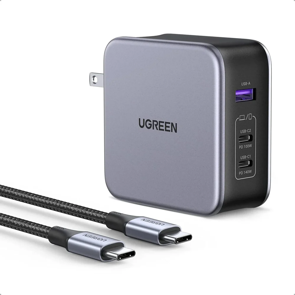 UGREEN - Cargador de 140W Nexode USB-C 3 Puertos de Carga Rápida 2 USB-C 1 USB-A Tecnología GaN II +SIC | PD3.1 / QC4.0