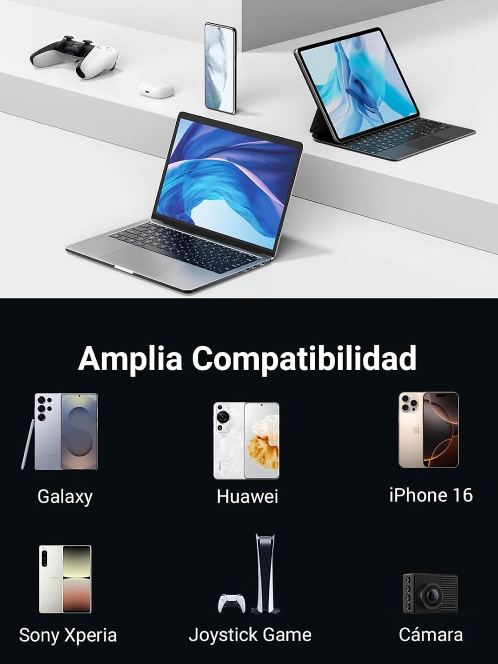 UGREEN - Cable USB-A a USB-C, Longitud 2m, Angulo 90°, Carga Rápida hasta 60W 480 Mbps - Image 2