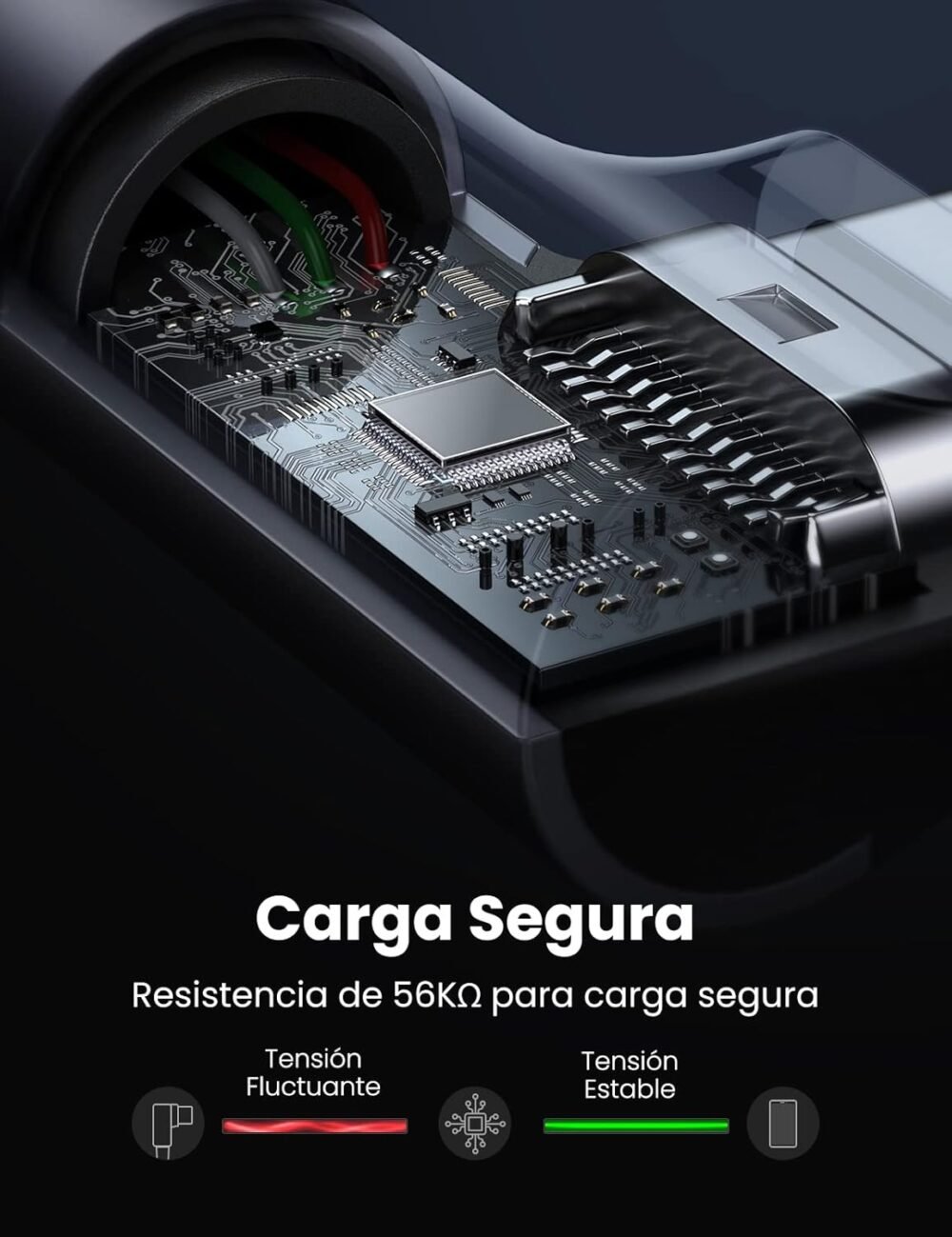 UGREEN - Cable USB-A a USB-C, Longitud 2m, Angulo 90°, Carga Rápida hasta 60W 480 Mbps - Image 4