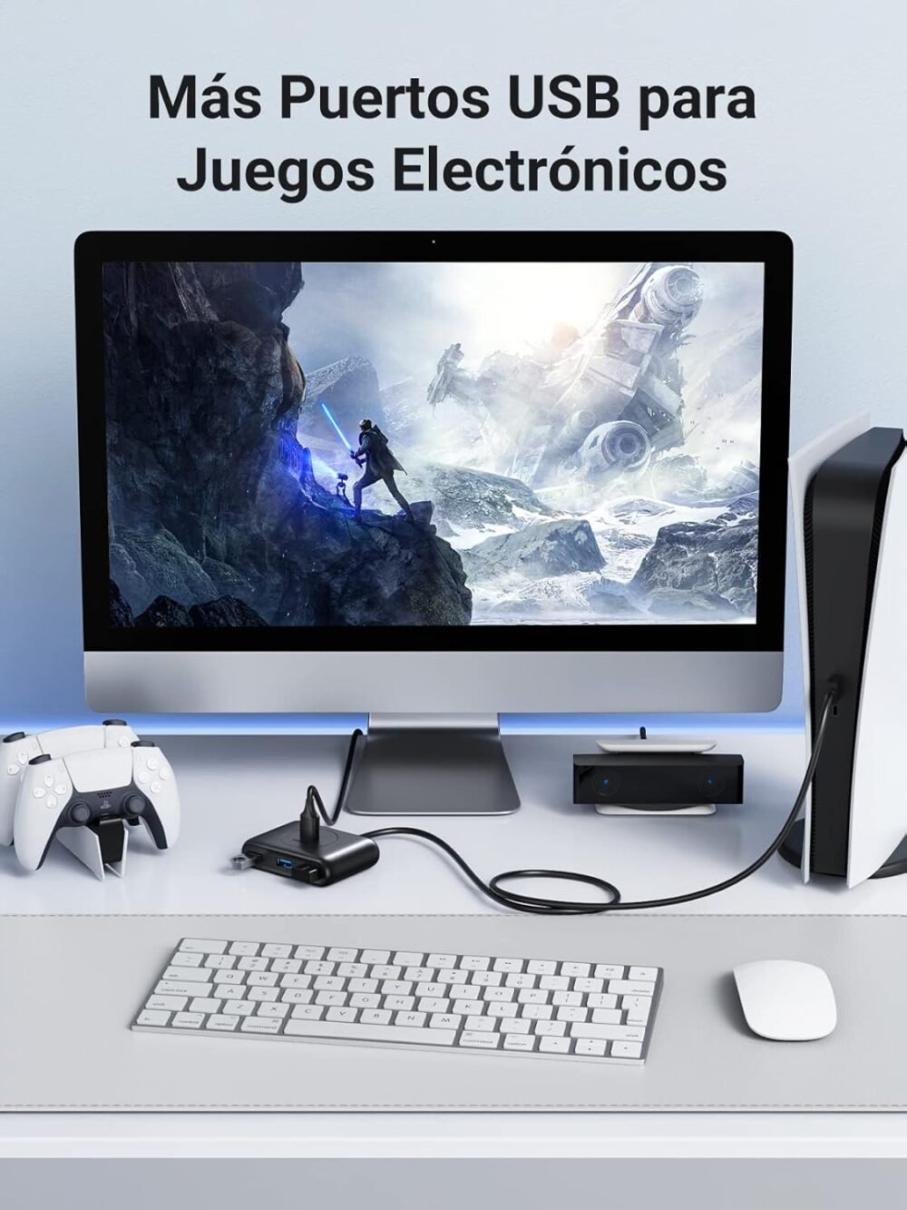 UGREEN - HUB USB-A 3.0 4 en 1, 4 Puertos USB-A 3.0 (5Gbps), Entrada USB-C (PD 5V2A), Cable de 1 Metro, Indicador Led - Image 3