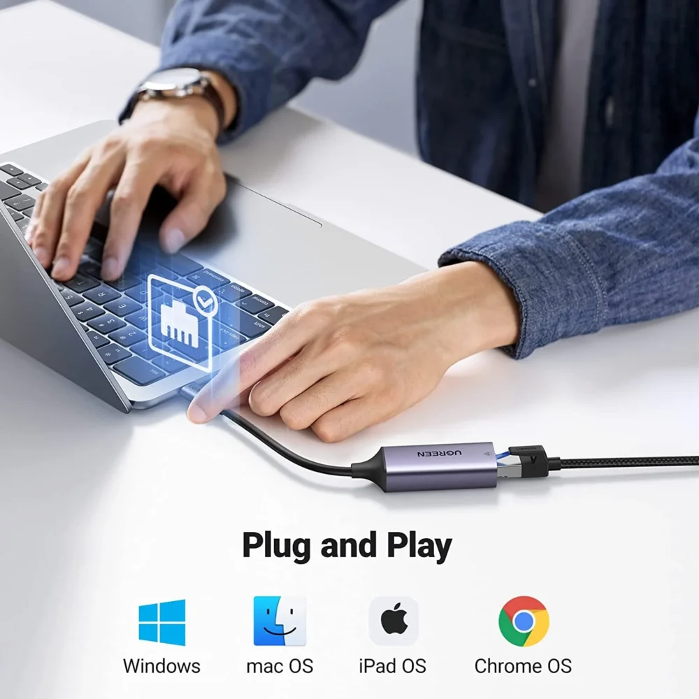 UGREEN - Adaptador de Red USB-C 3.1 (5 Gbps) a RJ45 | Thunderbolt 3 | Admite 10/100/1000 Mbps - Image 3