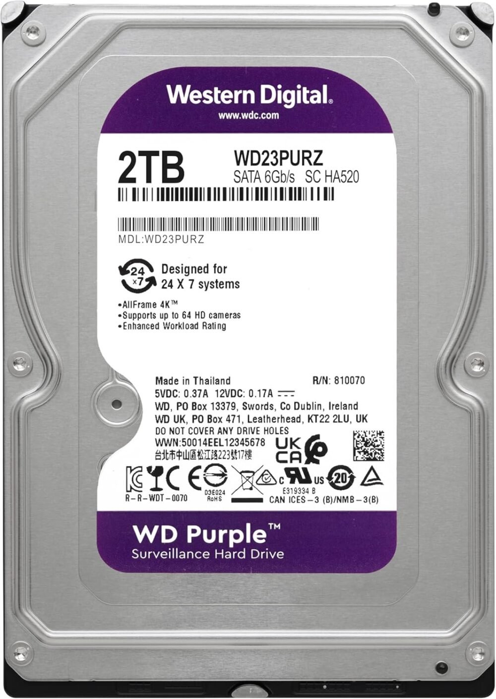 WD - Disco Duro PURPLE de 2TB, Recomendado Para Videovigilancia - Image 3