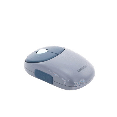 UGREEN - Mouse Inalámbrico Recargable 2.4G & Bluetooth, Silencioso Click con Receptor USB, Mouse Ergonómico 5 Botones y dpi 4000