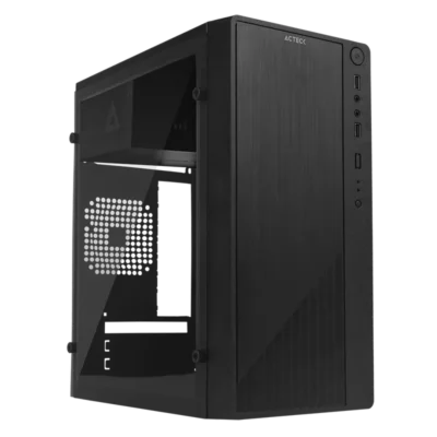 ACTECK - Gabinete Compacto Mini Torre Kioto GC220 Max MB M-ATX Color Negro