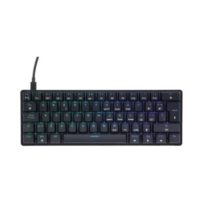 BALAN RUSH - Teclado Mecánico 60% Dominate GK550 Alámbrico USB Switch Azul Cuerpo Metálico Color Negro