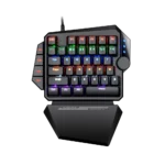 BALAM RUSH - Teclado Gamer Mecánico a una Mano Dominate GK540 Alámbrico USB Switch Azul Cuerpo Metálico Color Negro