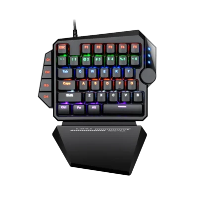 BALAM RUSH - Teclado Gamer Mecánico a una Mano Dominate GK540 Alámbrico USB Switch Azul Cuerpo Metálico Color Negro