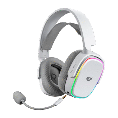 BALAM RUSH - Audífonos Gamer, AEON HS999, Over-Ear Inalámbricos 2.4 MHz + Bluetooth Color Blanco