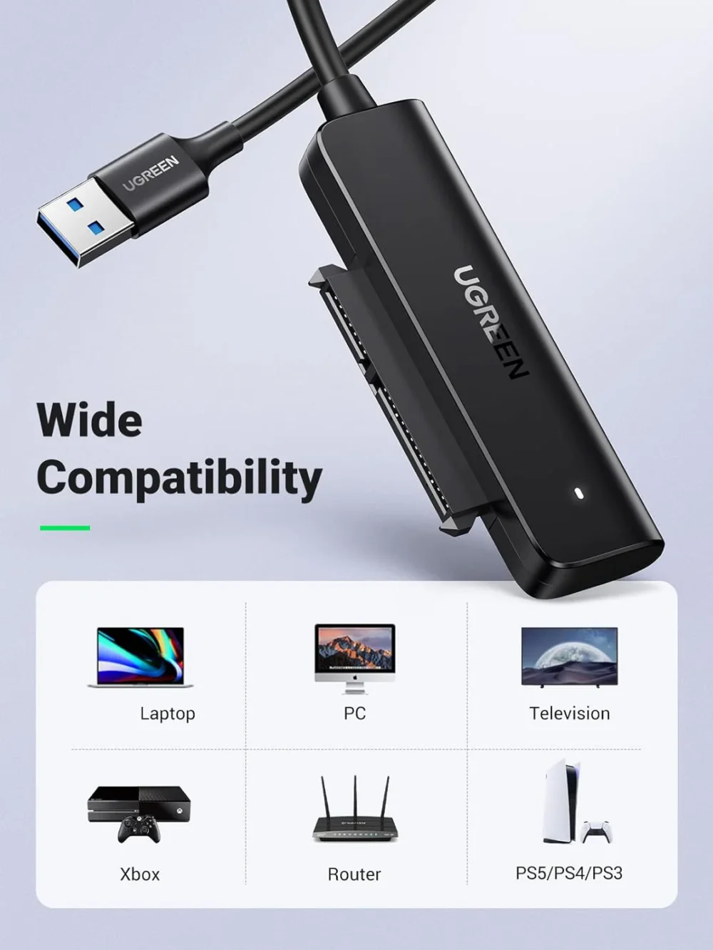 UGREEN - Cable Adaptador USB 3.0 a SATA 2.5" - Image 3