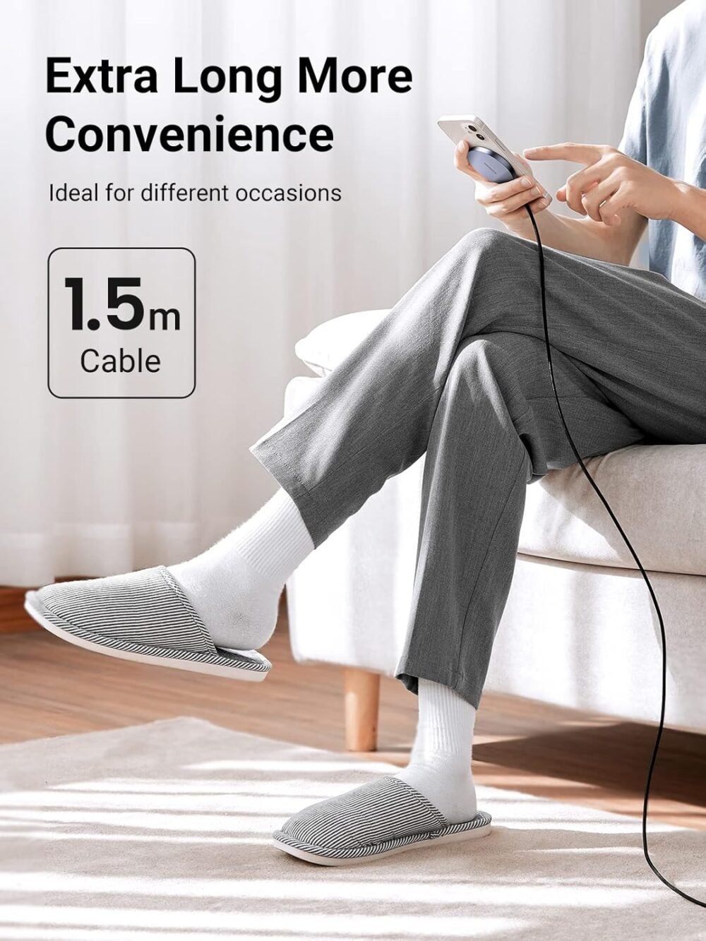 UGREEN - Cargador Inalámbrico Magnético 15W Tecnología Magsafe, Carga Rápida, Longitud 1.5m - Image 4