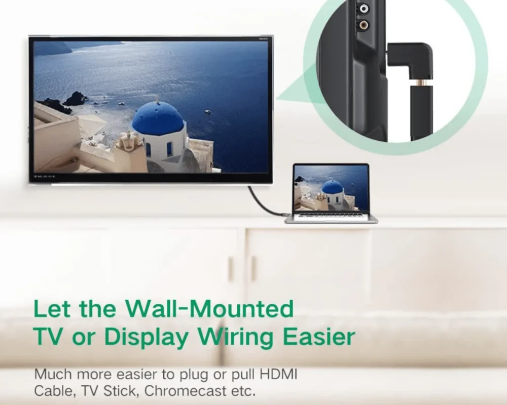 UGREEN - Adaptador HDMI de 90 Grados Macho a Hembra, Hacia Abajo, HDMI 2.0 4K@60Hz - Image 4