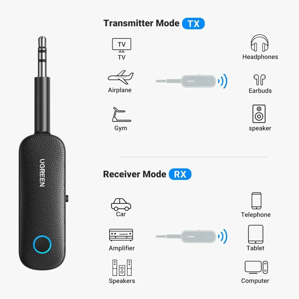 UGREEN - Bluetooth 5.0 Audio Receptor y Transmisor - Image 2