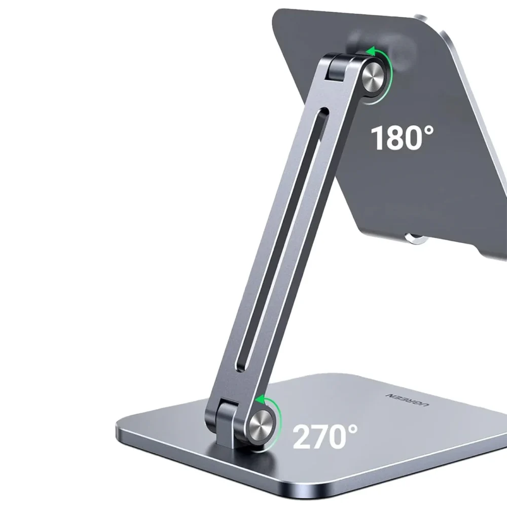 UGREEN - Soporte de Aluminio para IPad & Tablet, Plegable, Angulo Ajustable de 180° y 270°, Compatible con dispositivos de 7.9" hasta 12.9" - Image 2