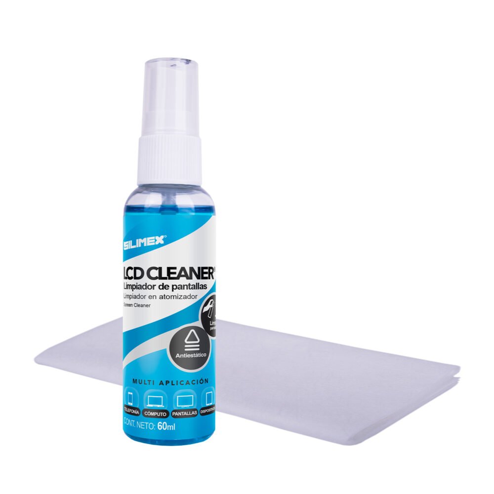 SILIMEX - Kit de limpieza LCD Cleaner para pantallas con microfibra y bote de 60 ml - Image 2