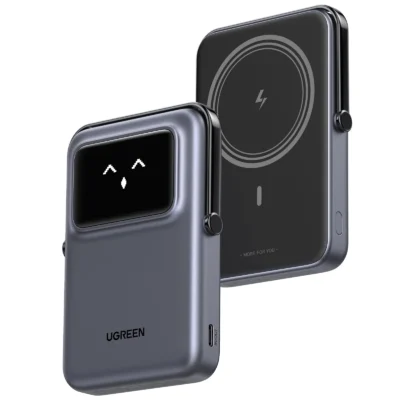 UGREEN - Power Bank Serie UNO Inalambrico, 10000mAh, 7.5W/20W, Con Emojis de Estado, Carga Rápida USB-C Bidireccional