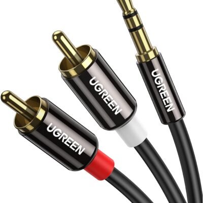 UGREEN - Cable Audio Estéreo,  Cable Adaptador 3.5mm a 2RCA con Conectores Metálicos