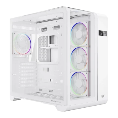 BALAM RUSH - Gabinete Gamer Media Torre con Display | Tank Expert Curve 7400 | Max MB ATX | GPU 410 mm Color Blanco