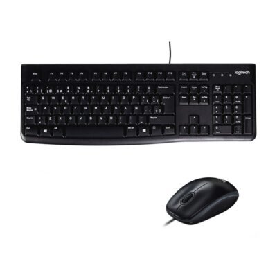 LOGITECH - Combo Teclado y Mouse Alambrico en Español USB, Color Negro