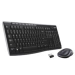 LOGITECH - Combo teclado y mouse MK270 Inalambrico USB en INGLES, color Negro/Gris