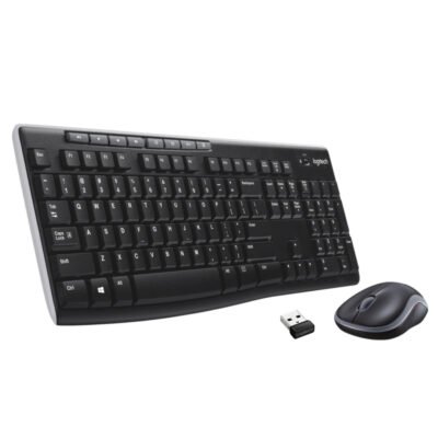 LOGITECH - Combo teclado y mouse MK270 Inalambrico USB en INGLES, color Negro/Gris