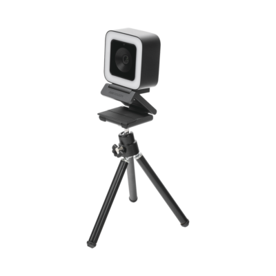HIKVISION- Cámara Web ALTA DENIFICIÓN (1080p),  Aro de Luz Interconstruido, Gran Angular, Micrófono Integrado