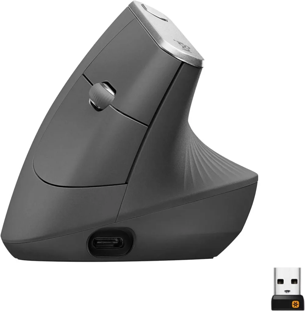 LOGITECH - Mouse MX Vertical Advanced Ergonomic configurable 400-4000 DPI Color Negro