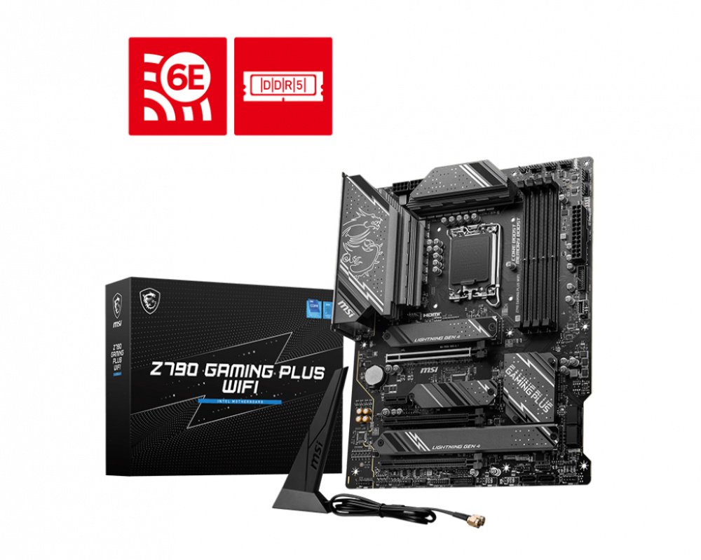 MSI - Tarjeta Madre MSI Z790 GAMING PLUS WIFI, ATX, LGA 1700, Intel Z790, 192GB DDR5, HDMI/DP para Intel