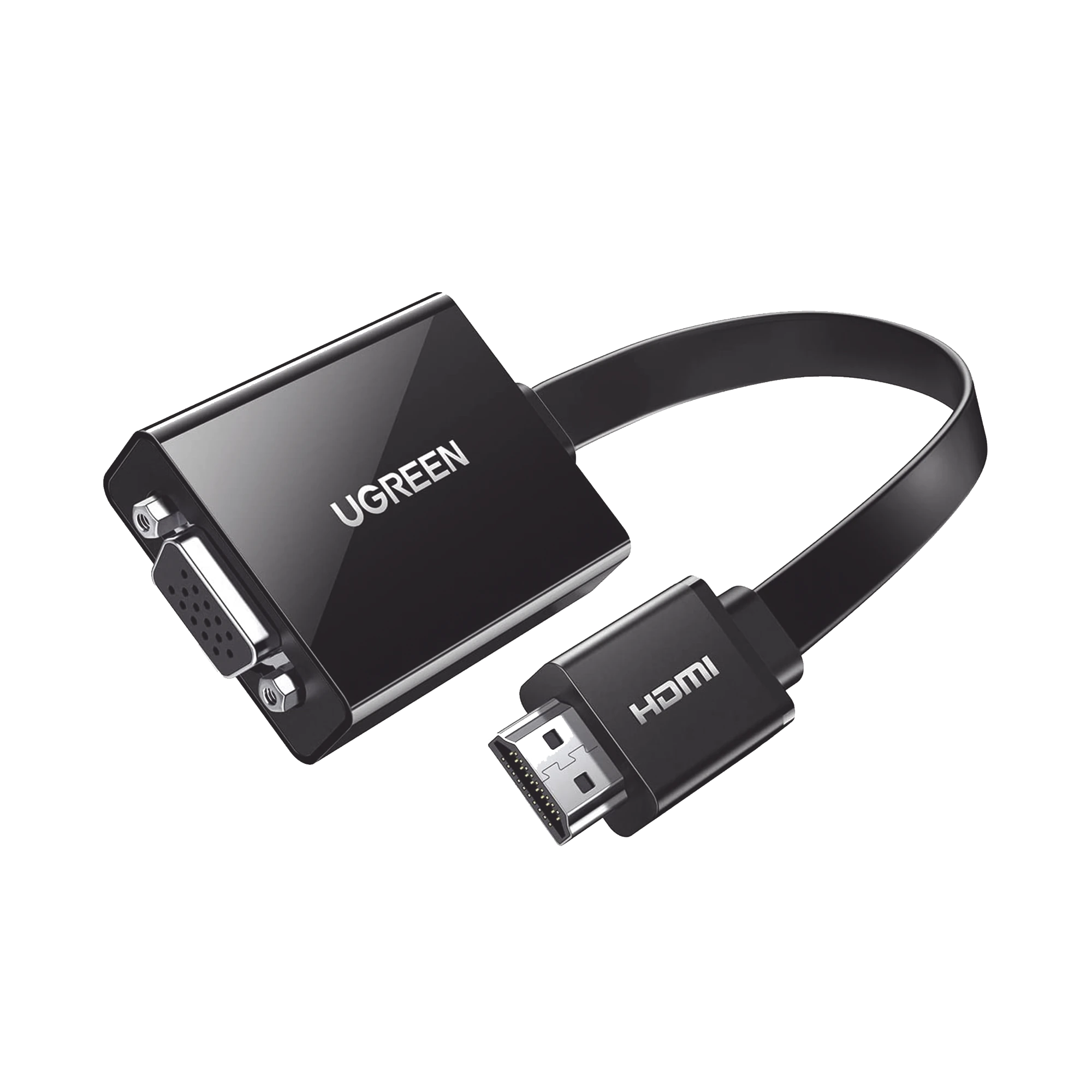 UGREEN - Adaptador HDMI a VGA / Resolución 1080P / Audio 3.5mm / Con Puerto Micro USB para Alimentación / Plug & Play / No Requiere Controlador / ABS / Flexible y Duradero