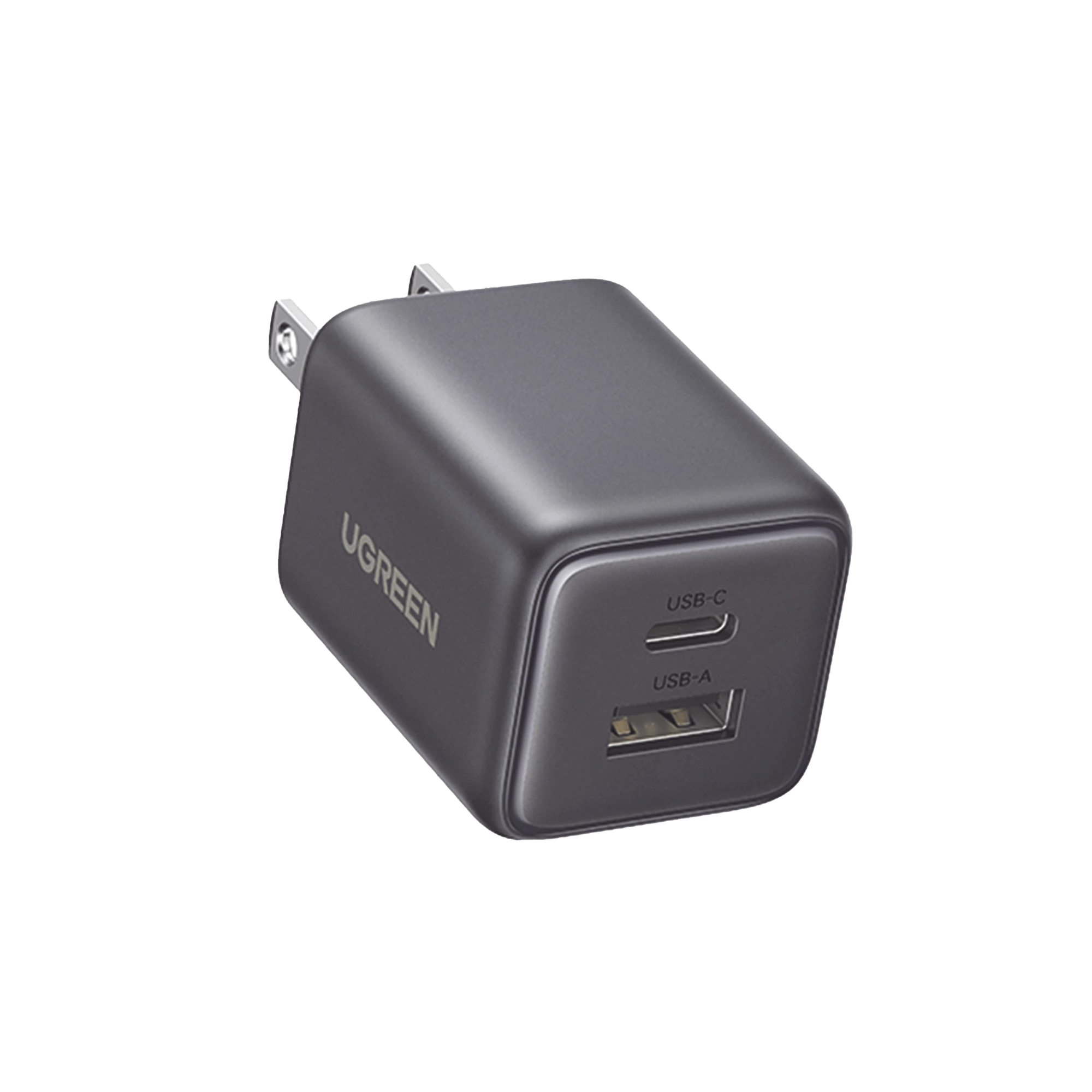 UGREEN - Cargador rápido GaN 1A1C de 20 W y 2 puertos