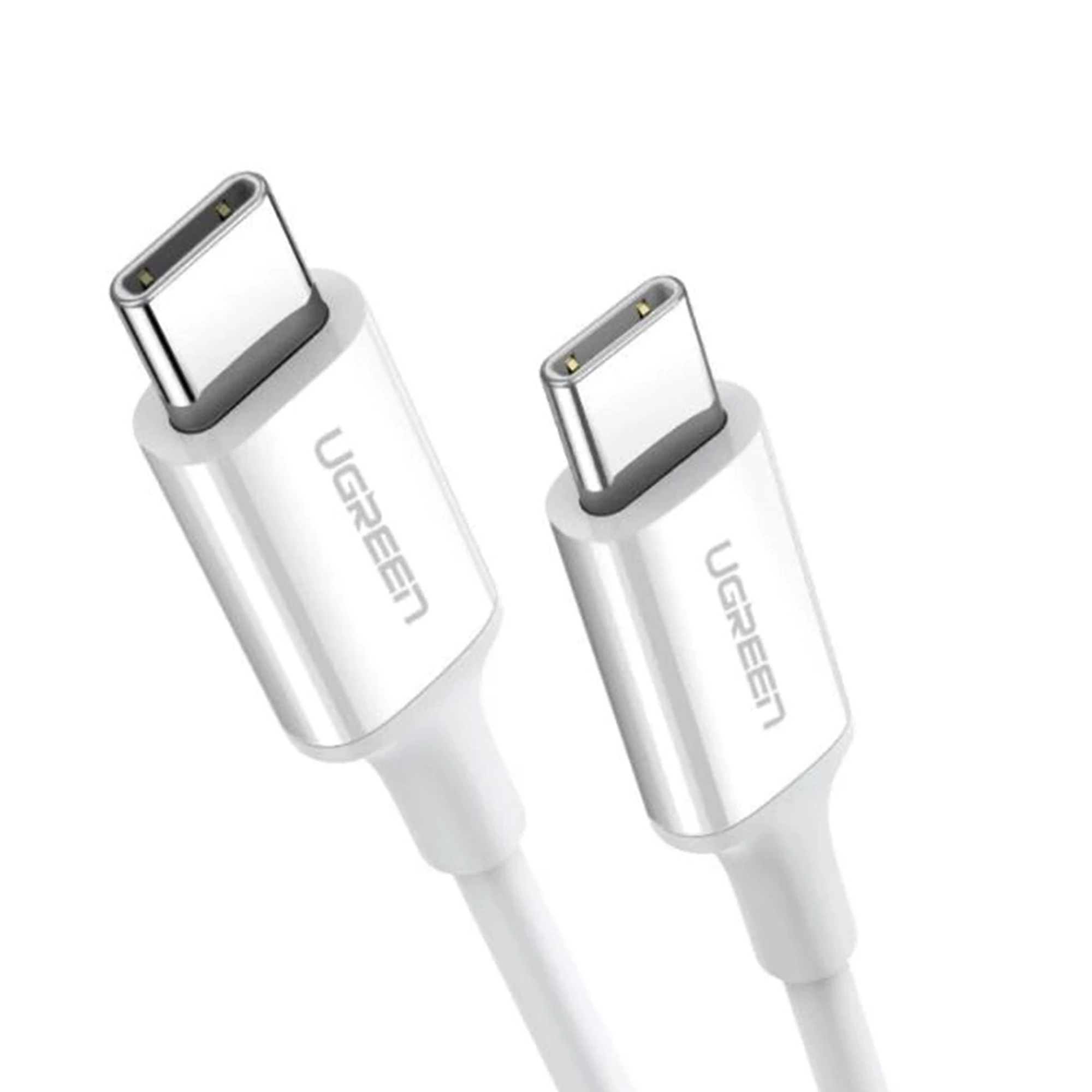 UGREEN - Cable USB-C a USB-C | 1 Metro | Carga Rápida de hasta 60W | Transferencia de datos de 480 Mbps | Color Blanco.