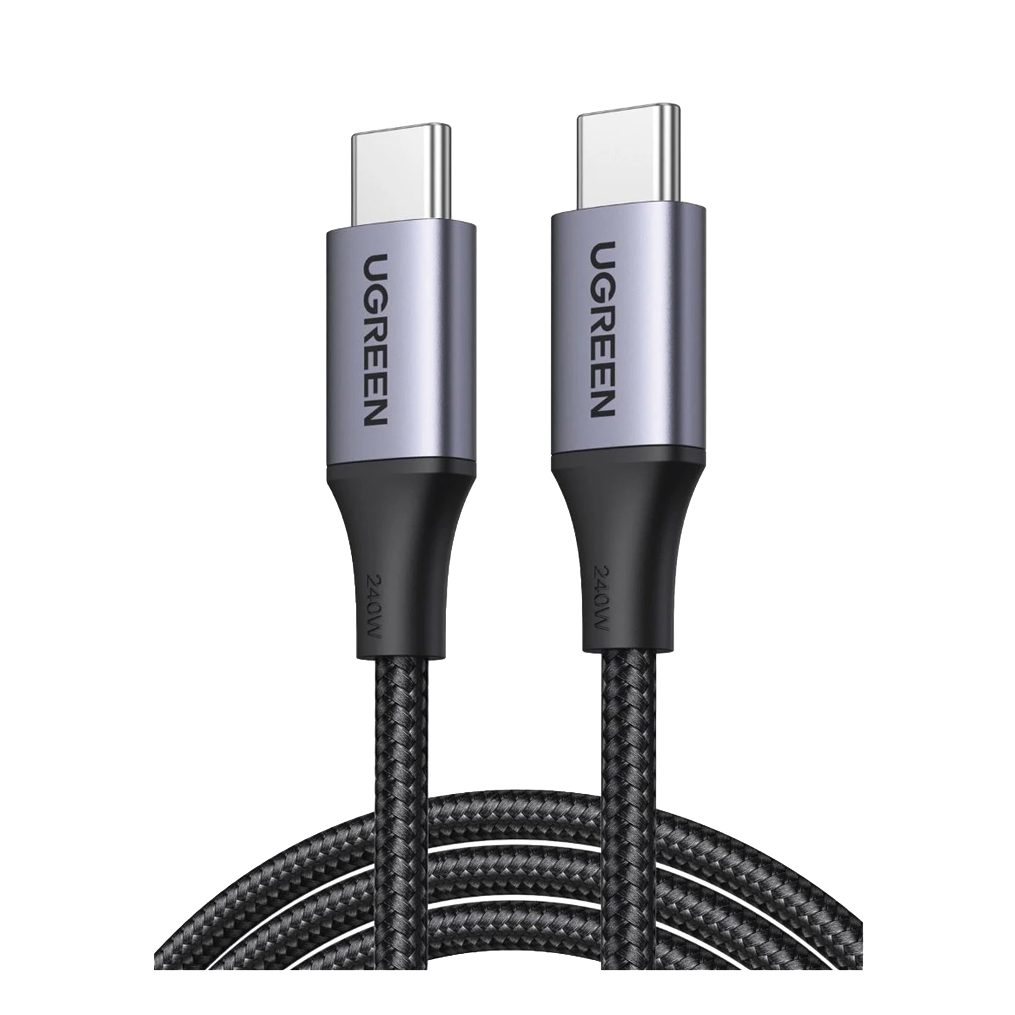 UGREEN - Cable USB-C a USB-C | 2 Metros | Potencia de Carga 240W | 48V/5A | PD3.1 /3.0 | 480 Mbps | Chip E-Market | Carcasa de Aluminio | Nylon Trenzado.