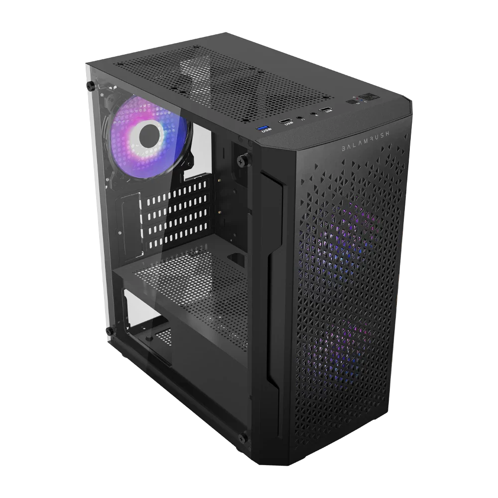 BALAM RUSH - Gabinete Artic GI725, Mini-Tower, Micro-ATX/Mini-ITX, USB 2.0/3.0, sin Fuente, 3 Ventiladores Instalados, Negro/Gris - Image 2