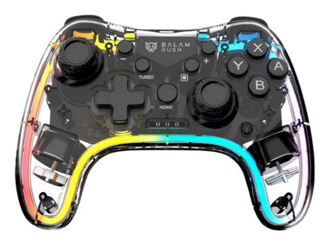 BALAM RUSH - Gamepad Kontrol Glow SWG600, Inalámbrico, Bluetooth, Transparente