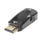 EPCOM - Adaptador (Convertidor) HDMI a VGA / HDMI Macho a VGA Hembra / Resolución 1920x1080 @ 60Hz / Adaptador de Audio de 3.5 mm / Chapado en Níquel