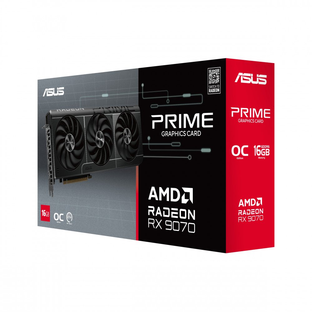 ASUS - Tarjeta de Video ASUS AMD Radeon RX 9070 Prime OC, 16GB 256-bit GDDR6, PCI Express 5.0