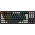 BALAM RUSH - Teclado Gamer Level Pro GK990 LED RGB TKL, Teclado Mecánico, Outemu Red, Inalámbrico, RF Inalámbrico/Bluetooth, Negro, Español