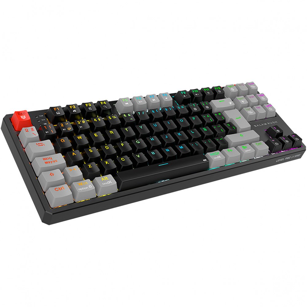 BALAM RUSH - Teclado Gamer Level Pro GK990 LED RGB TKL, Teclado Mecánico, Outemu Red, Inalámbrico, RF Inalámbrico/Bluetooth, Negro, Español - Image 3